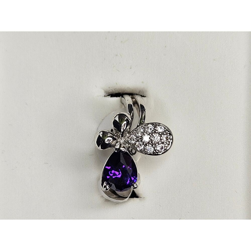 Premier Jewelry Ring Silver Costume Jewelry Purple Stone Sz6